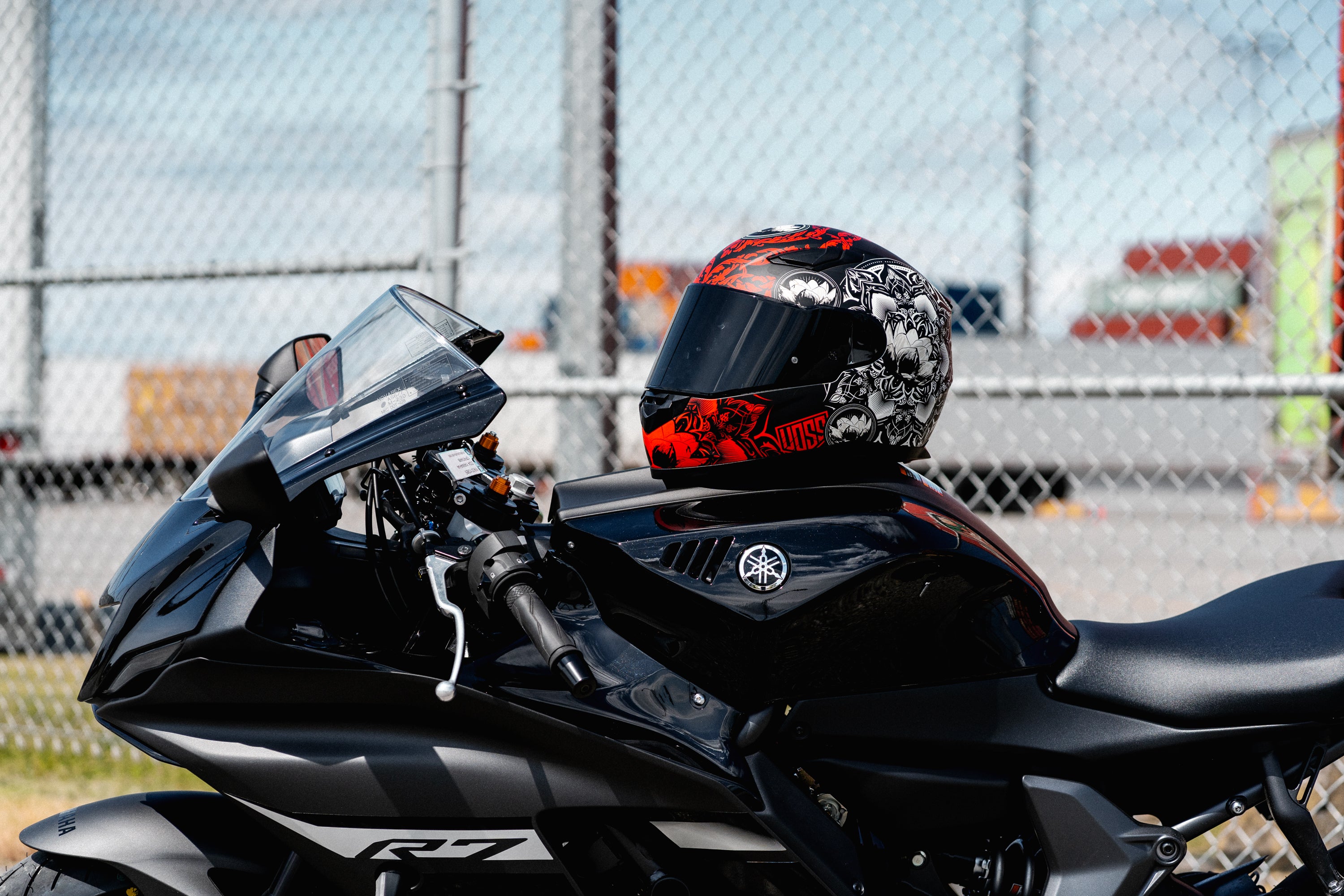 Voss 988 Moto-1 Matte Red Mandala Helmet