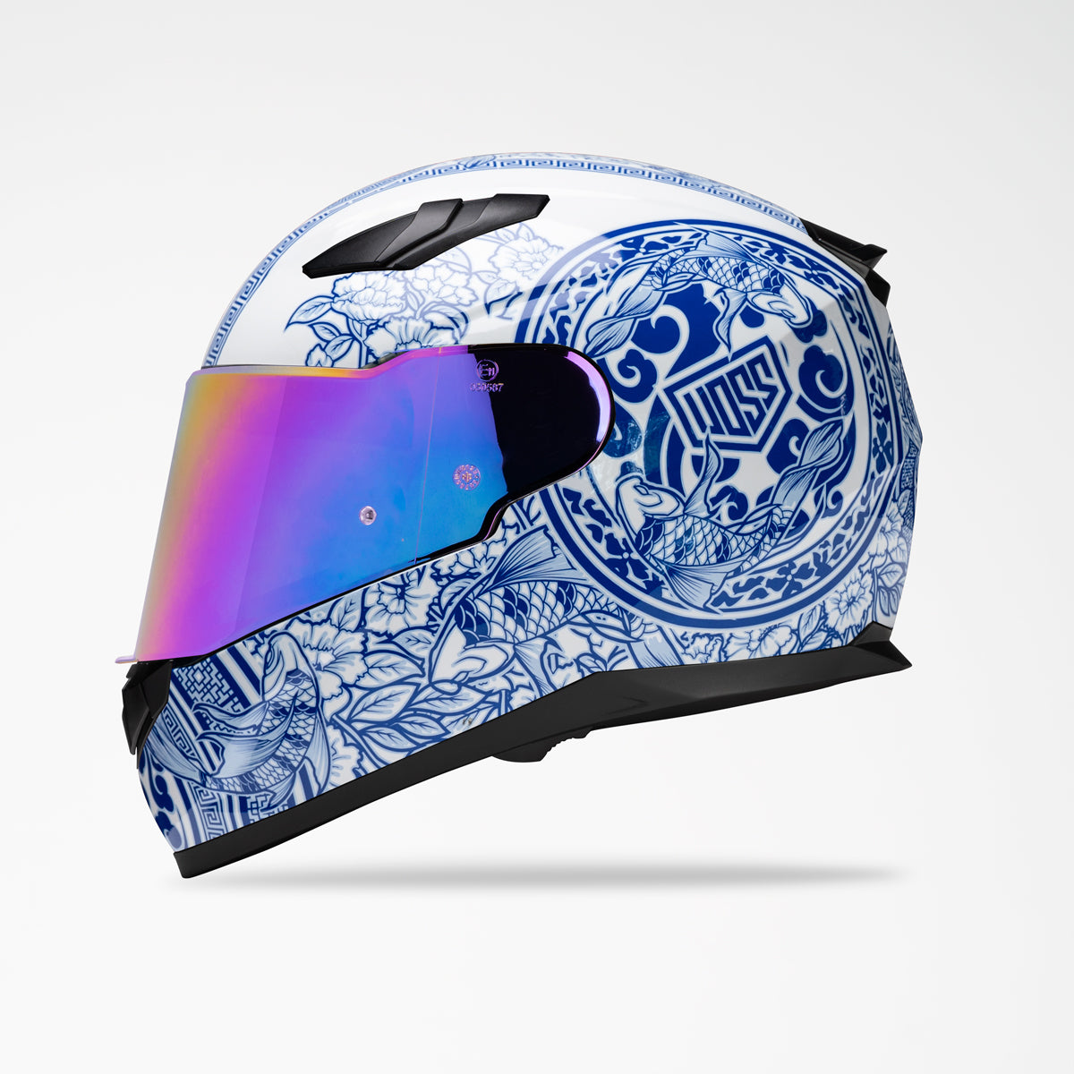 Blue Full Face Motorcycle Helmet