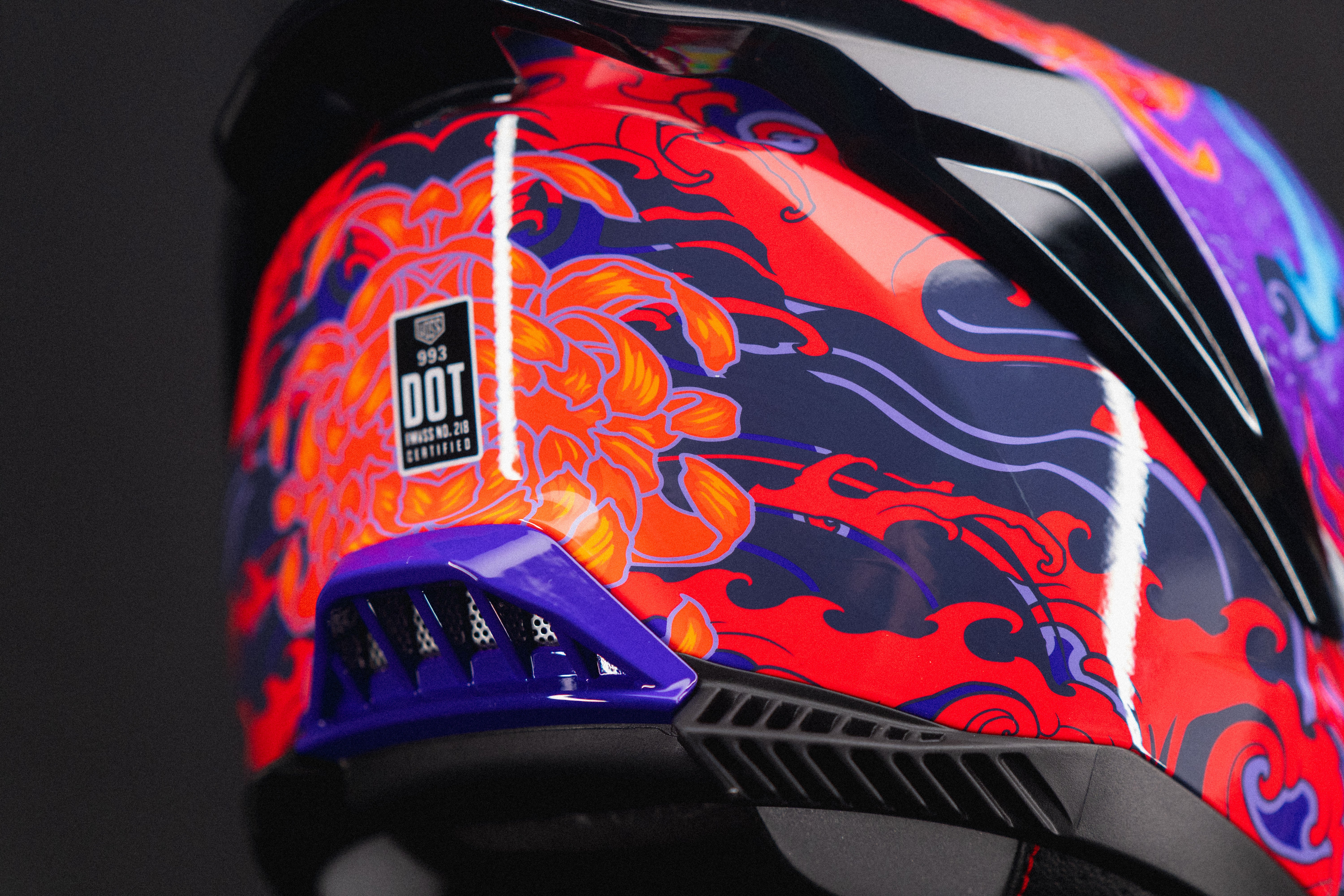 Pre-Sale | Voss 993 Moto‑S Royal Irezumi Full Face Helmet | Gloss, Pinlock Prepared