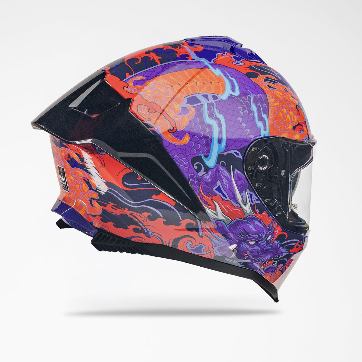 Pre-Sale | Voss 993 Moto‑S Royal Irezumi Full Face Helmet | Gloss, Pinlock Prepared