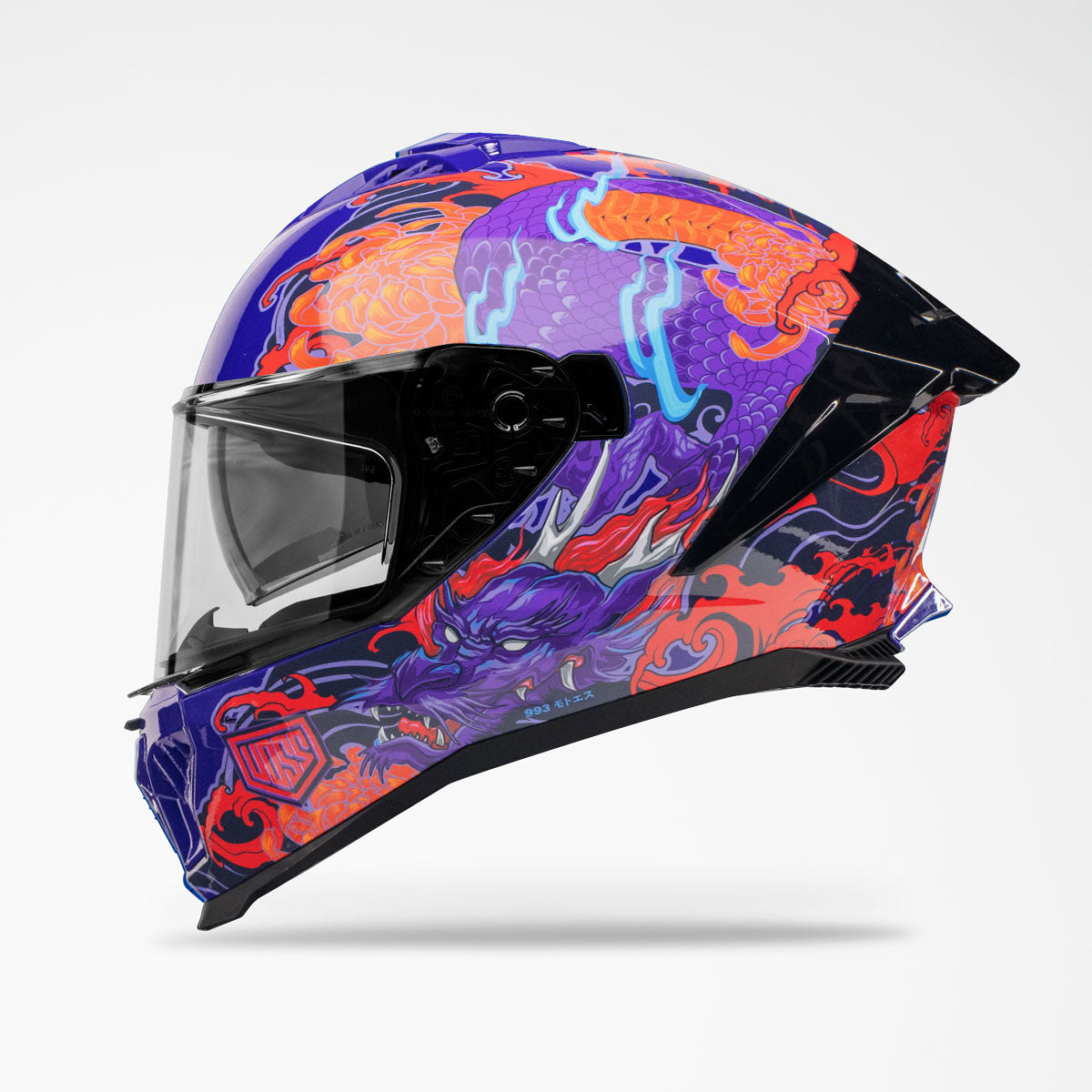 Pre-Sale | Voss 993 Moto‑S Royal Irezumi Full Face Helmet | Gloss, Pinlock Prepared