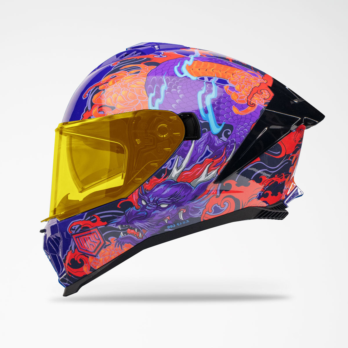 Pre-Sale | Voss 993 Moto‑S Royal Irezumi Full Face Helmet | Gloss, Pinlock Prepared