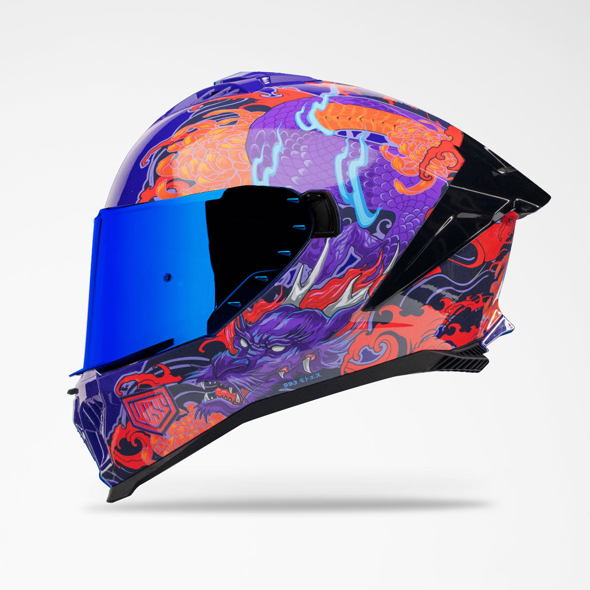 Pre-Sale | Voss 993 Moto‑S Royal Irezumi Full Face Helmet | Gloss, Pinlock Prepared