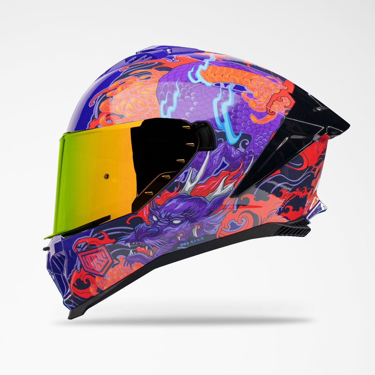 Pre-Sale | Voss 993 Moto‑S Royal Irezumi Full Face Helmet | Gloss, Pinlock Prepared