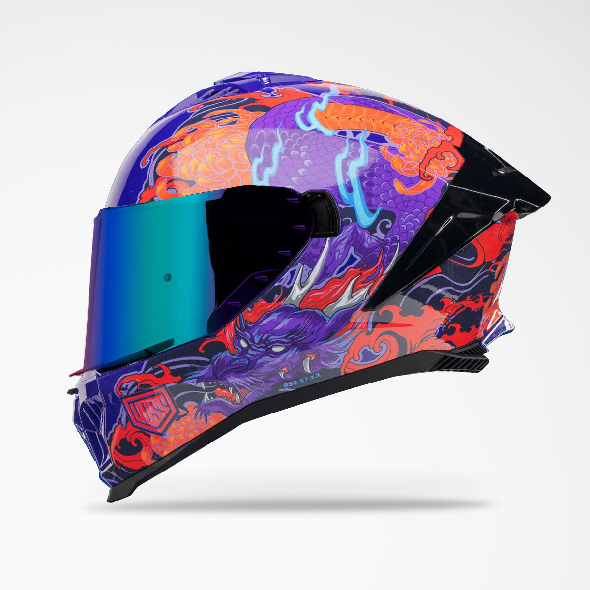 Pre-Sale | Voss 993 Moto‑S Royal Irezumi Full Face Helmet | Gloss, Pinlock Prepared