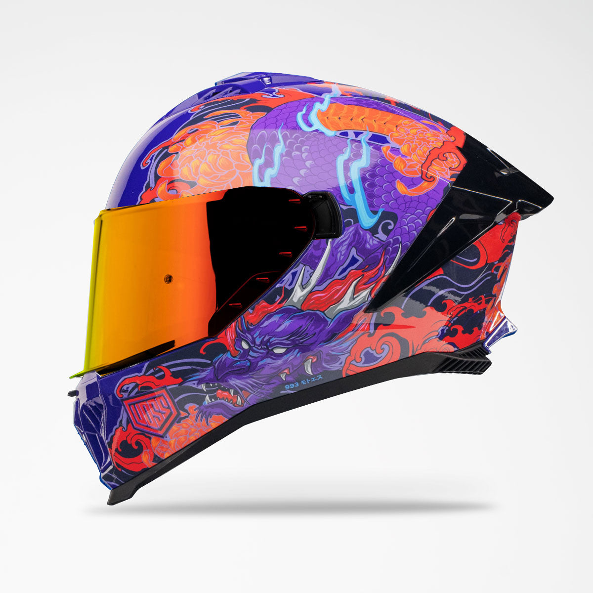 Pre-Sale | Voss 993 Moto‑S Royal Irezumi Full Face Helmet | Gloss, Pinlock Prepared