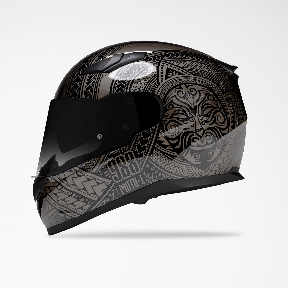 VOSS 988 MOTO-1 TWO TONE BLACK CODEX HELMET