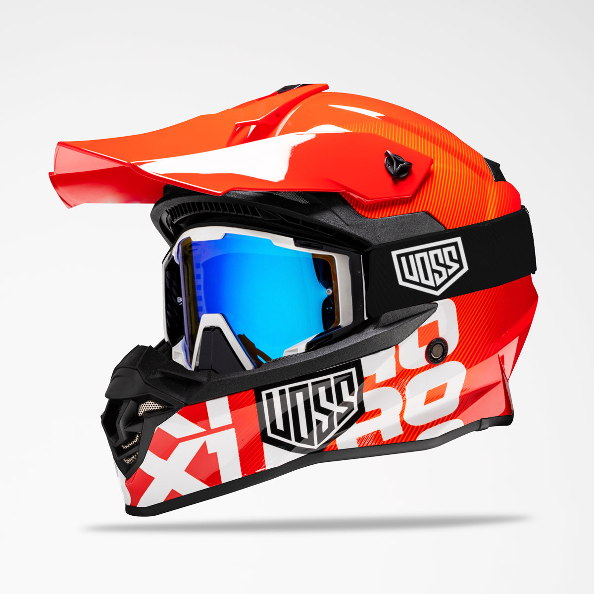 Voss 801 X1 Pro Dirt Red Crimson Helmet