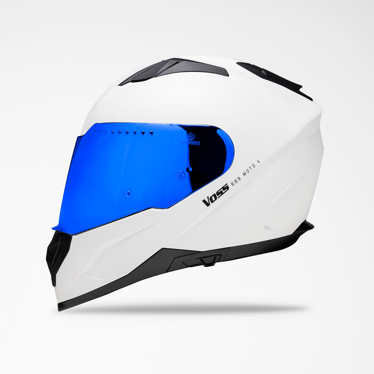 blue and white motorcycle helmet HJC i80 Modular - Imes - MC21 and the SilverCool interior keeps things comfortable over long sessions Voss 989 Moto-V White Helmet
