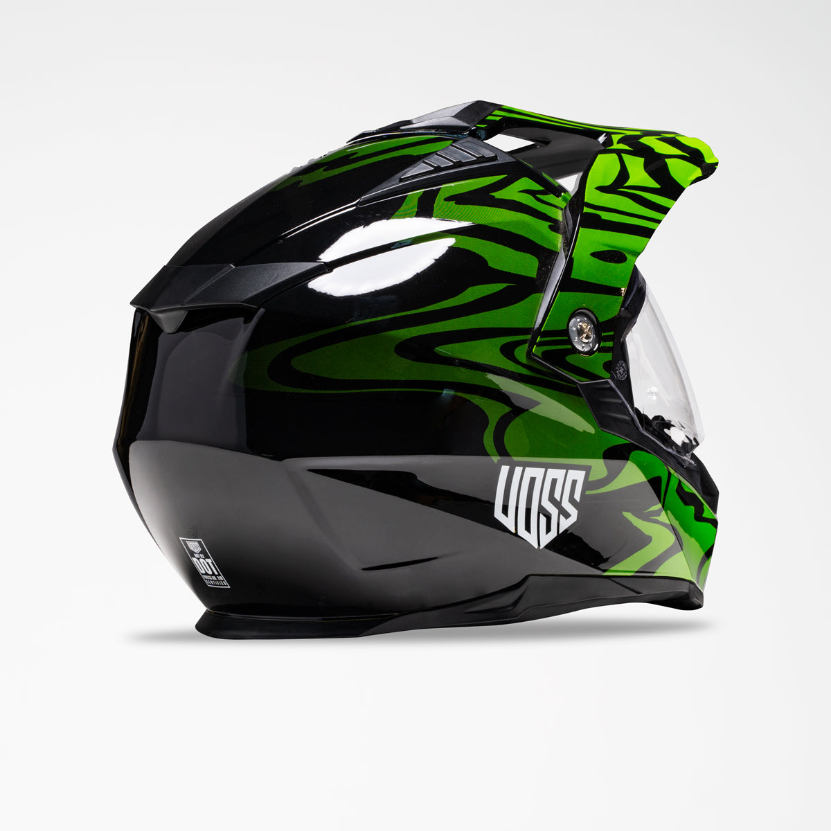 Voss 601 D2 Dual Sport Green Slick Helmet