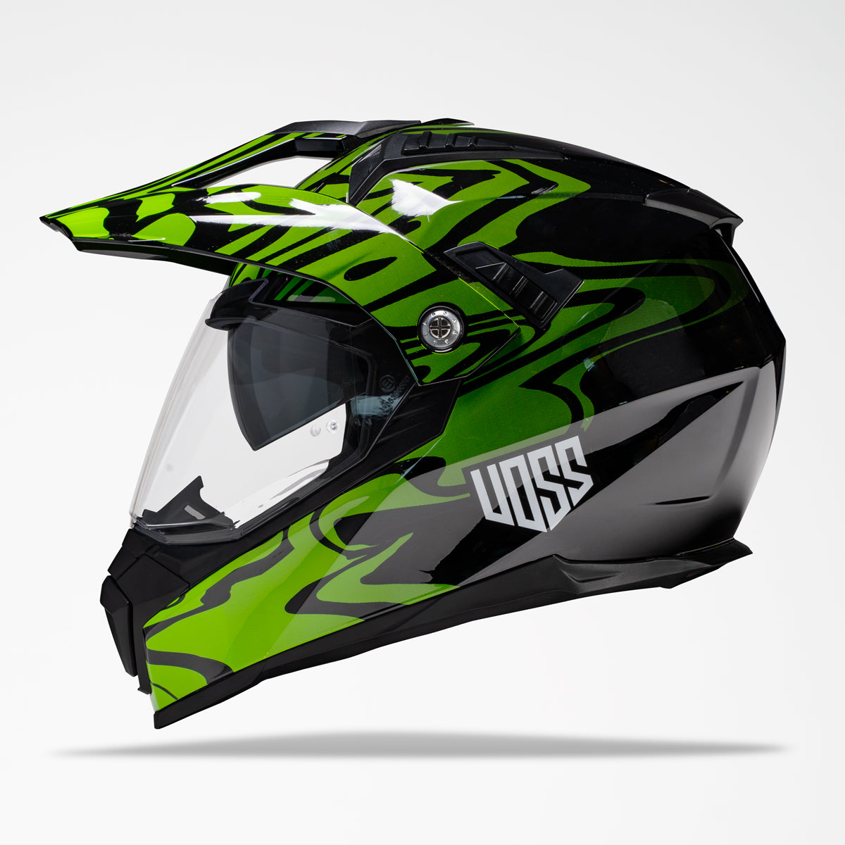 Voss 601 D2 Dual Sport Green Slick Helmet