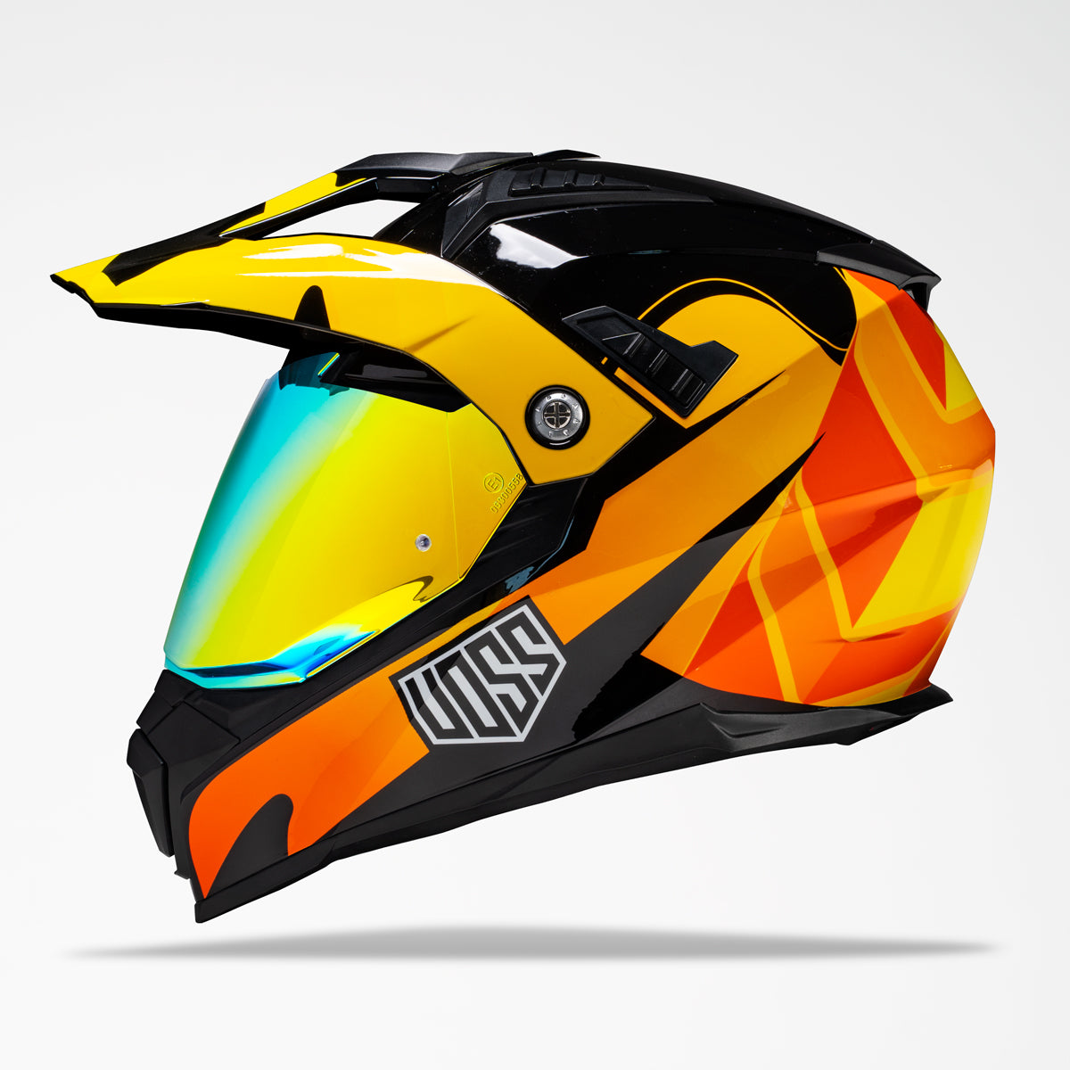 Voss 601 D2 Dual Sport Orange Geo-Trek Helmet