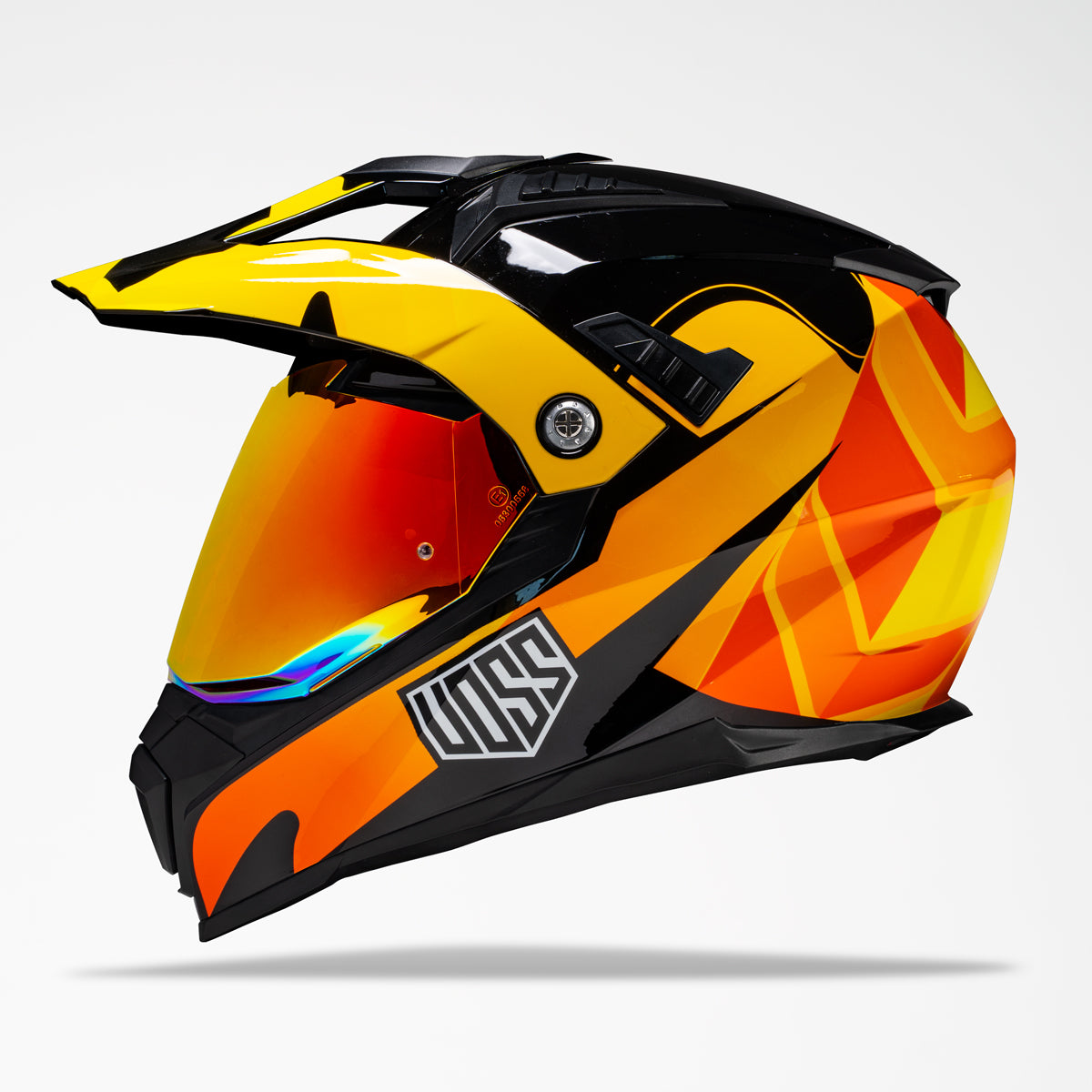 Voss 601 D2 Dual Sport Orange Geo-Trek Helmet