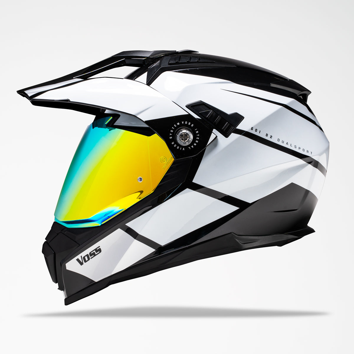 Voss 601 D2 Dual Sport White Inertia Helmet