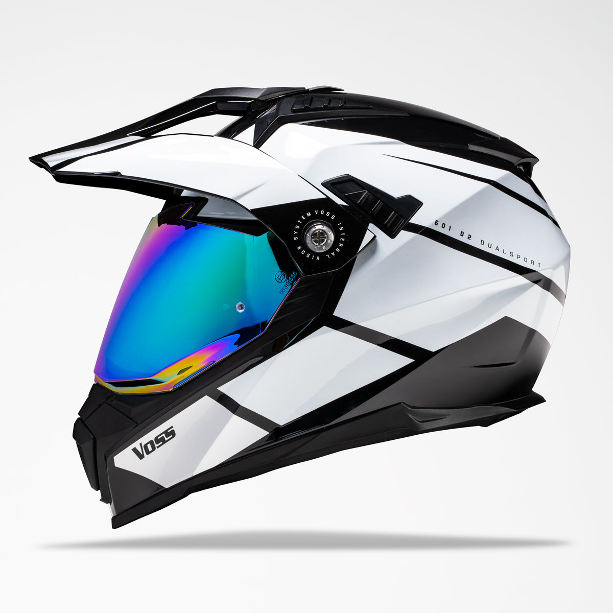 Voss 601 D2 Dual Sport White Inertia Helmet