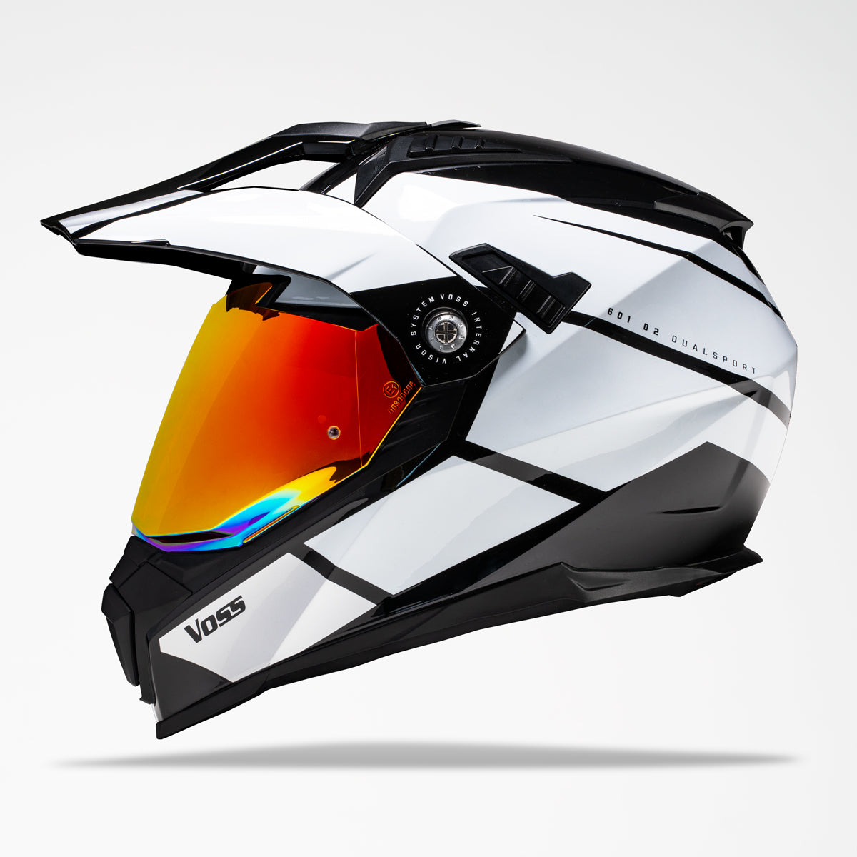 Voss 601 D2 Dual Sport White Inertia Helmet