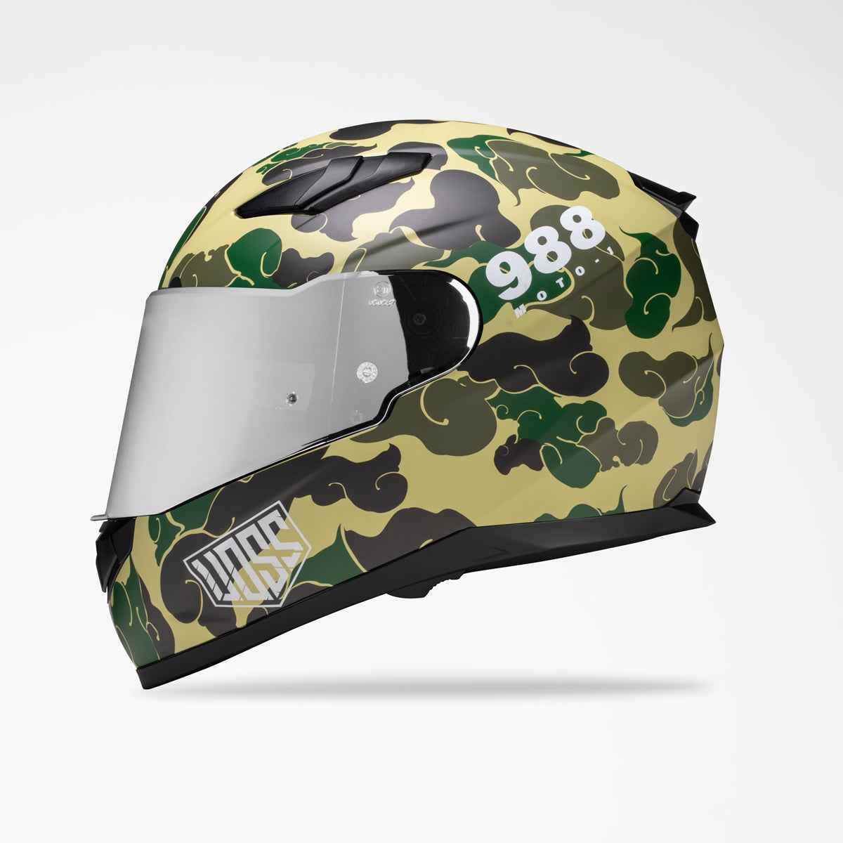Voss 988 Moto-1 Green Camo Full Face Helmet