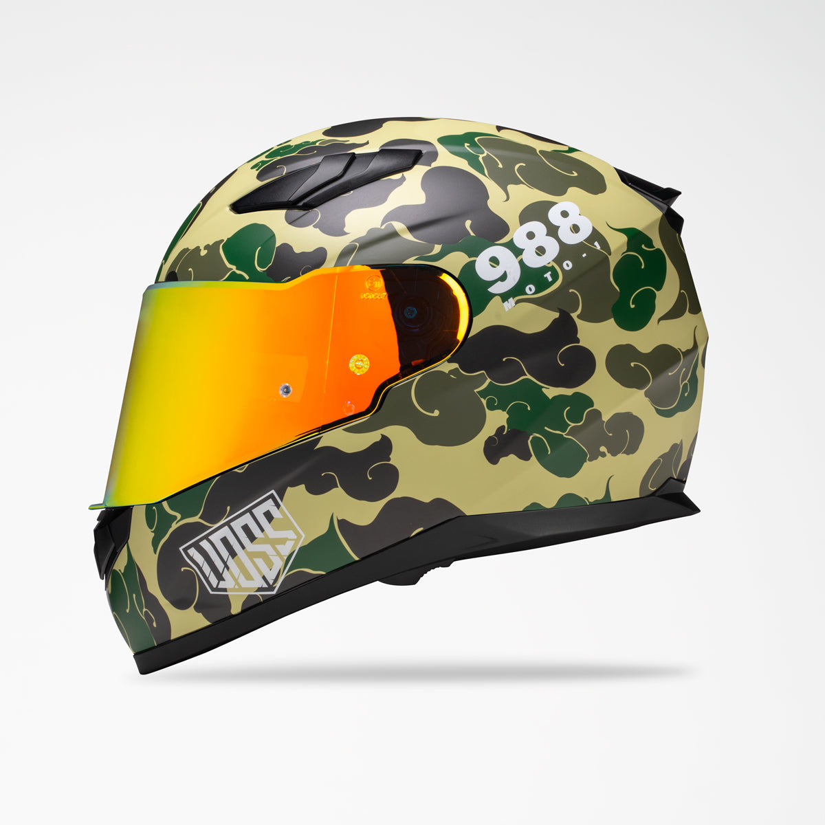 Voss 988 Moto-1 Green Camo Helmet