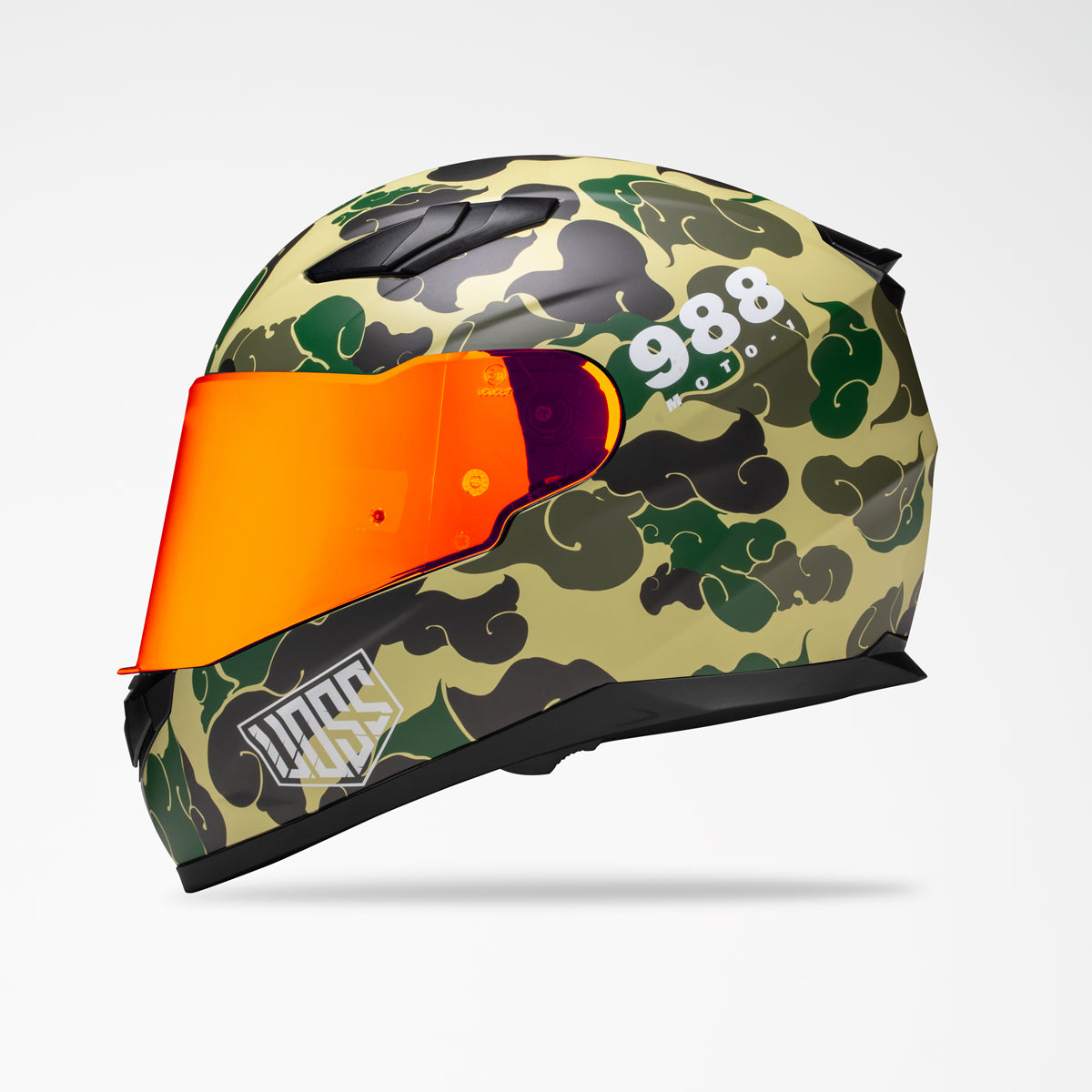 Voss 988 Moto-1 Green Camo Helmet