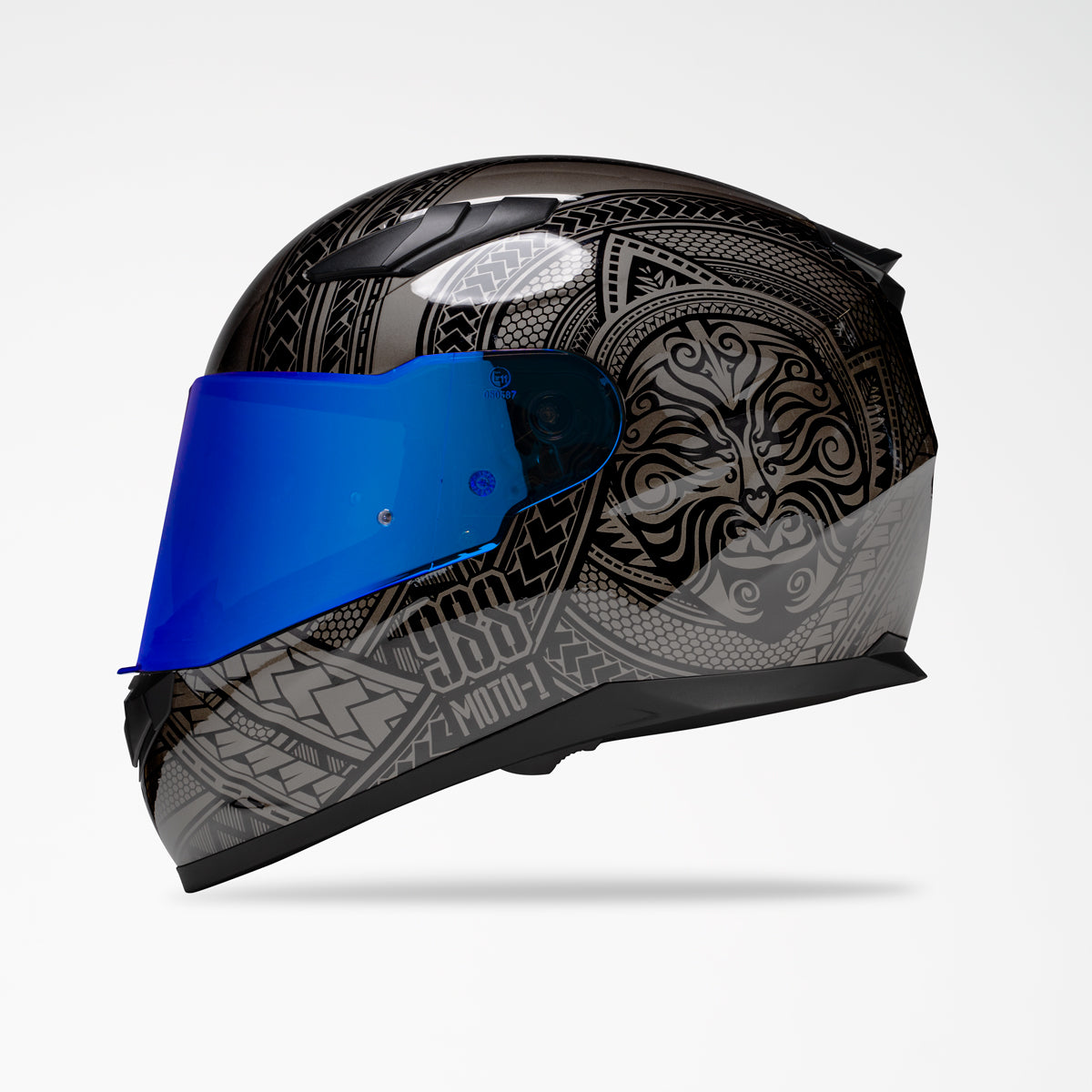 VOSS 988 MOTO-1 TWO-TONE BLACK CODEX HELMET - Voss Helmets