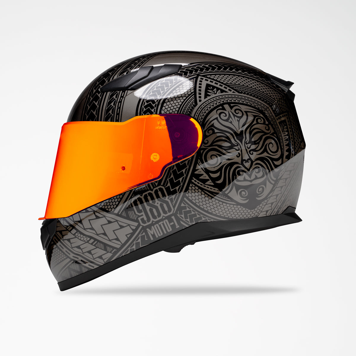 VOSS 988 MOTO-1 TWO-TONE BLACK CODEX HELMET - Voss Helmets