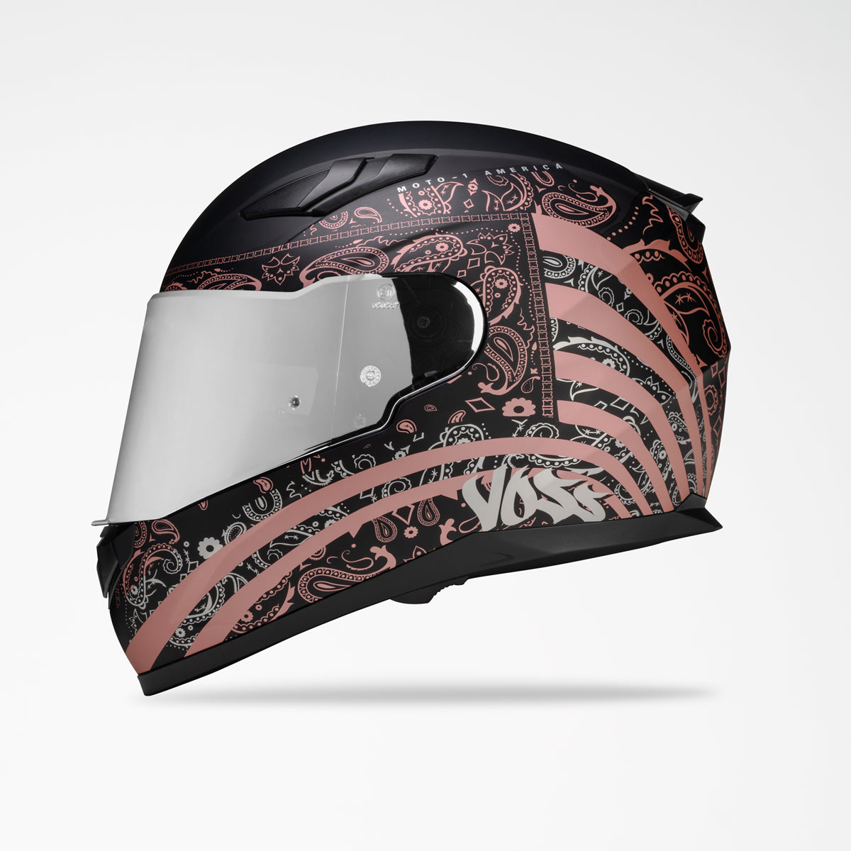 Voss 988 Moto-1 Metallic Pink America Helmet