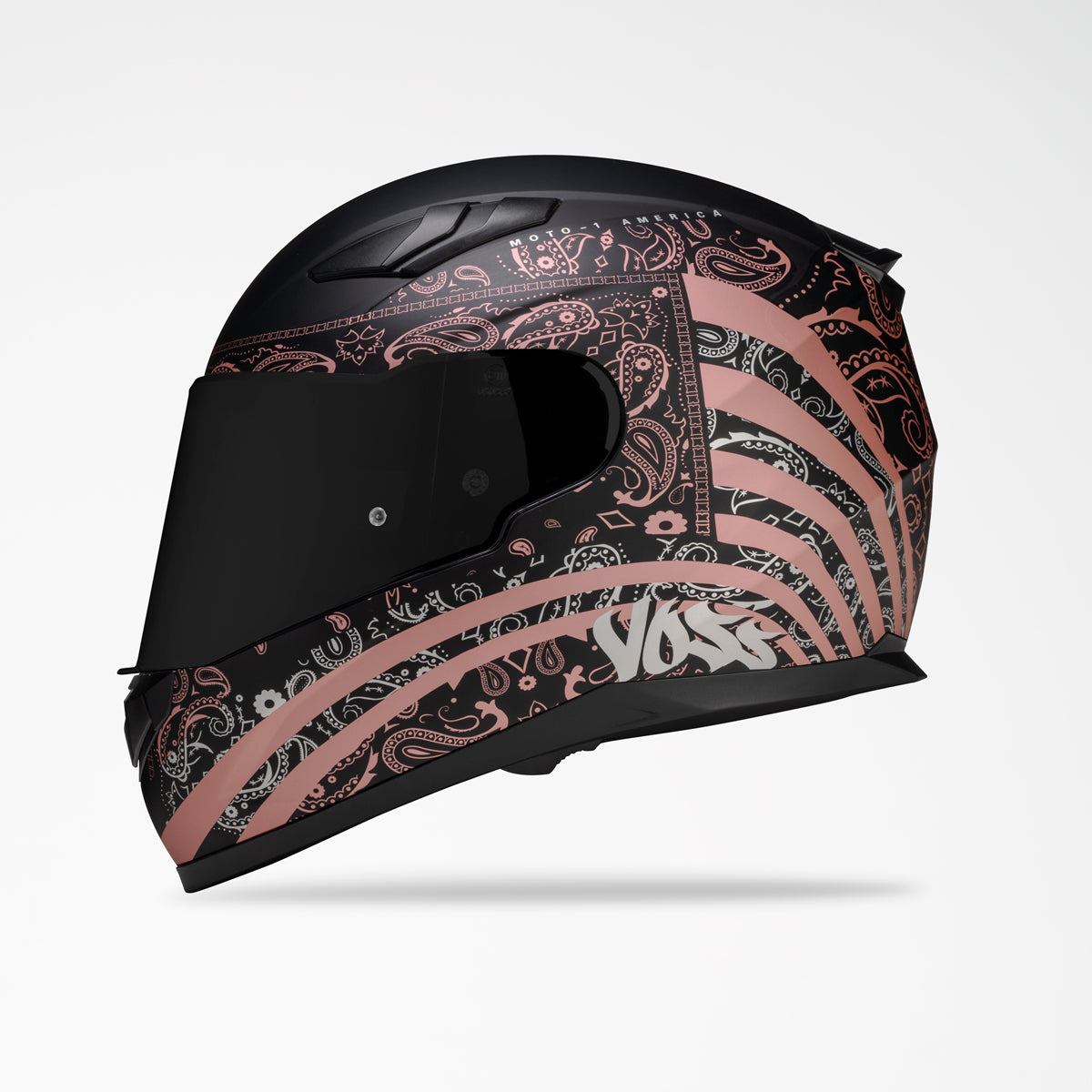 Voss 988 Moto-1 Metallic Pink America Helmet