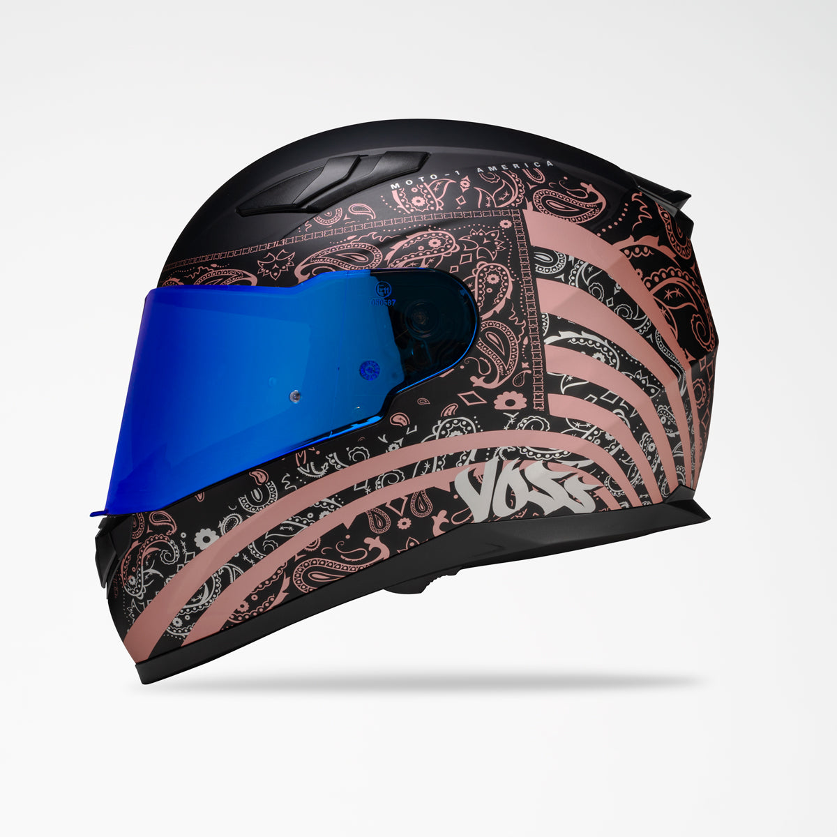 Voss 988 Moto-1 Metallic Pink America Helmet