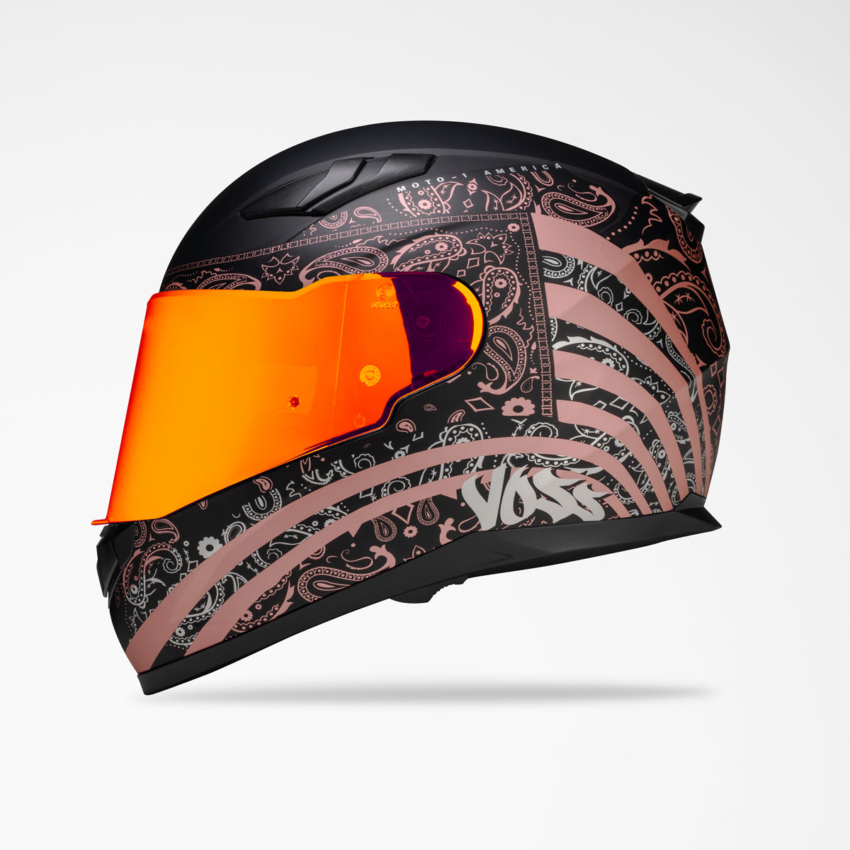 Voss 988 Moto-1 Metallic Pink America Helmet