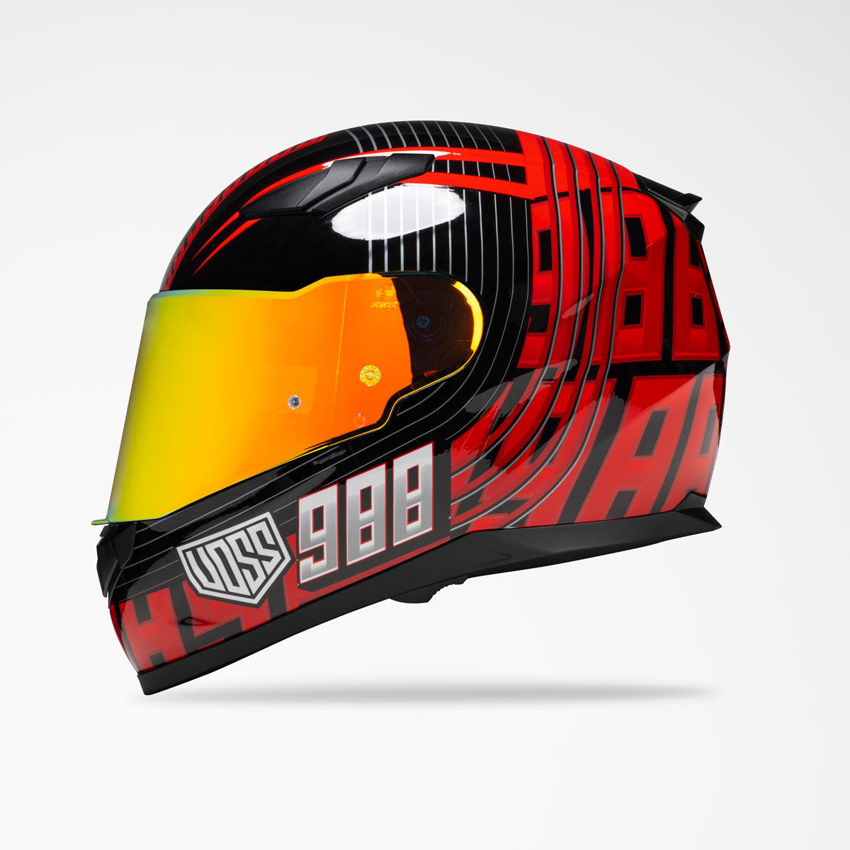 VOSS 988 MOTO-1 RED ECHO HELMET - Voss Helmets