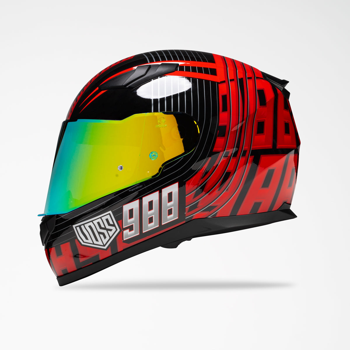 Voss 988 Moto-1 Echo Red Helmet