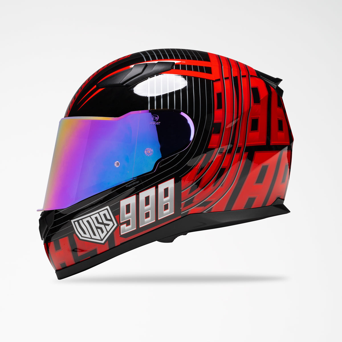 VOSS 988 MOTO-1 RED ECHO HELMET - Voss Helmets