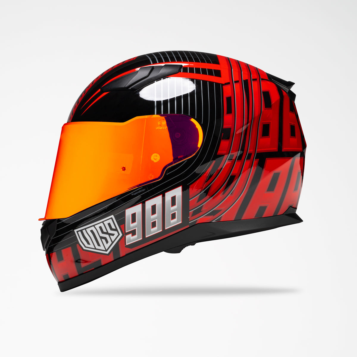 Voss 988 Moto-1 Echo Red Helmet