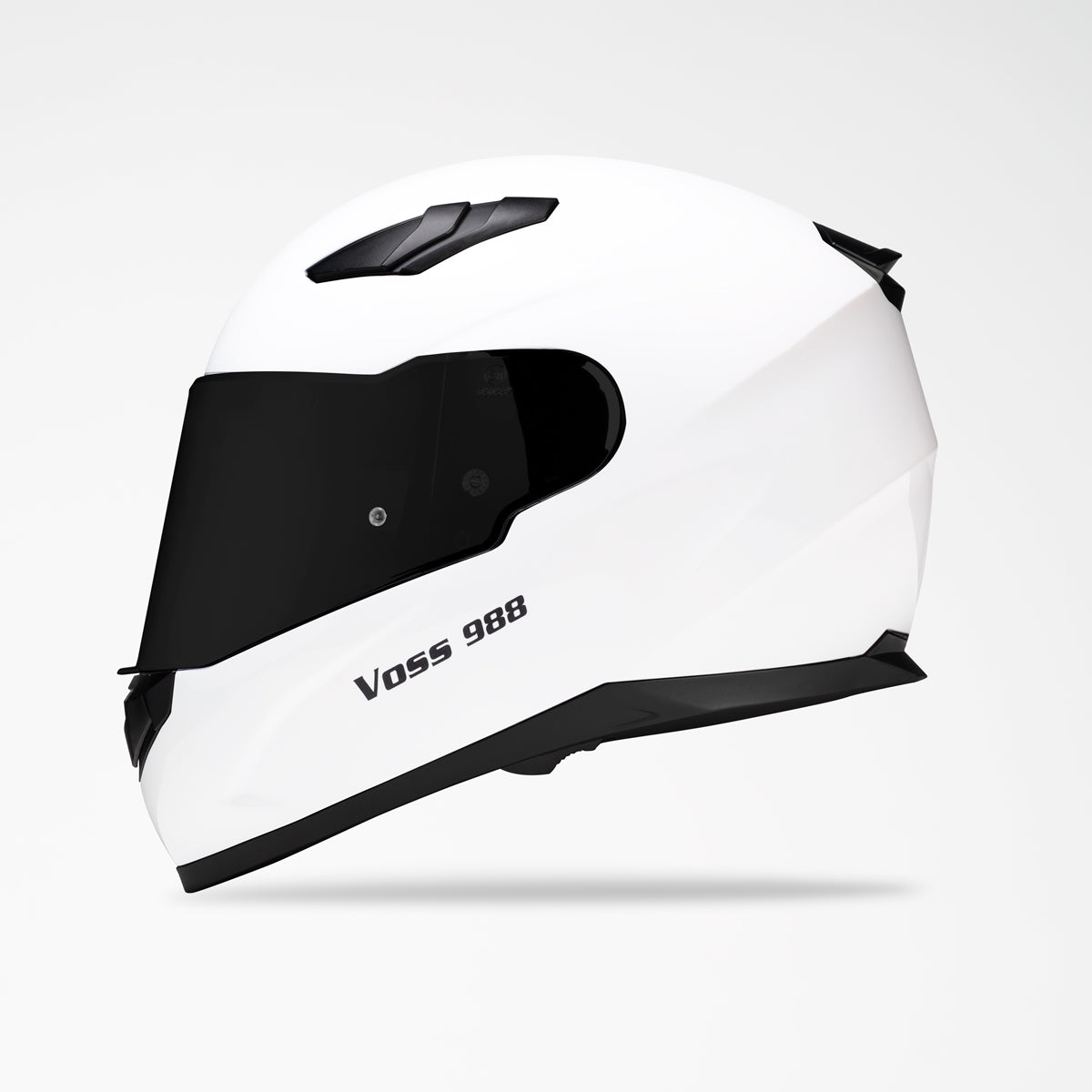 VOSS ホワイト フルフェイスヘルメット Voss 988 Moto-1 White Helmet | Gloss, Pinlock Prepared