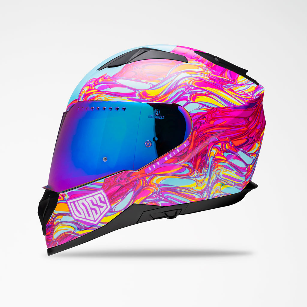 icon airflite synthwave helmet Pink Full Face Motorcycle Helmet – Voss 989 Melting Point Large