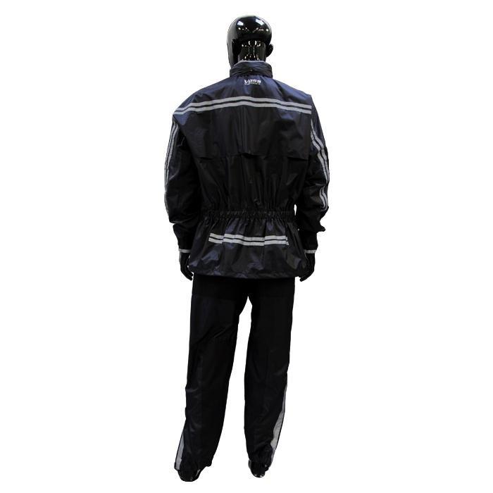 VOSS V2 STORM SYSTEM RAINGEAR BLACK SILVER REFLECTIVE - Voss Helmets