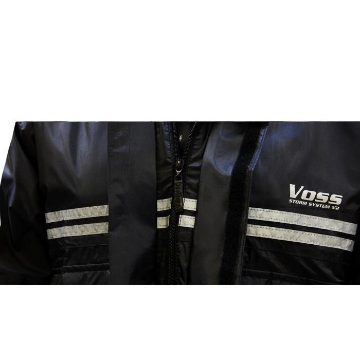 VOSS V2 STORM SYSTEM RAINGEAR BLACK SILVER REFLECTIVE - Voss Helmets