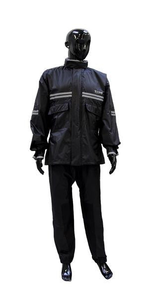 VOSS V2 STORM SYSTEM RAINGEAR BLACK SILVER REFLECTIVE - Voss Helmets