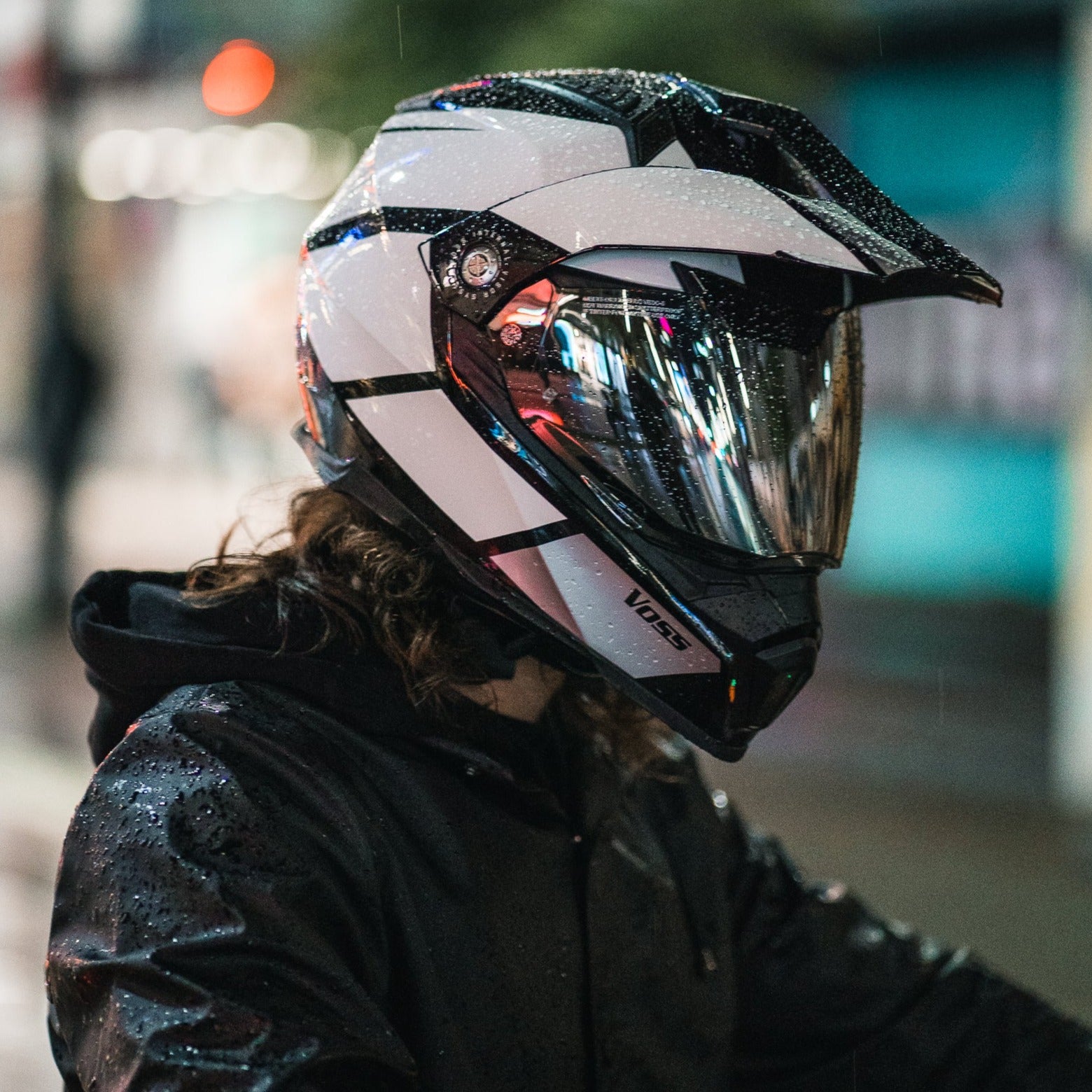 Voss 601 D2 Dual Sport White Inertia Helmet