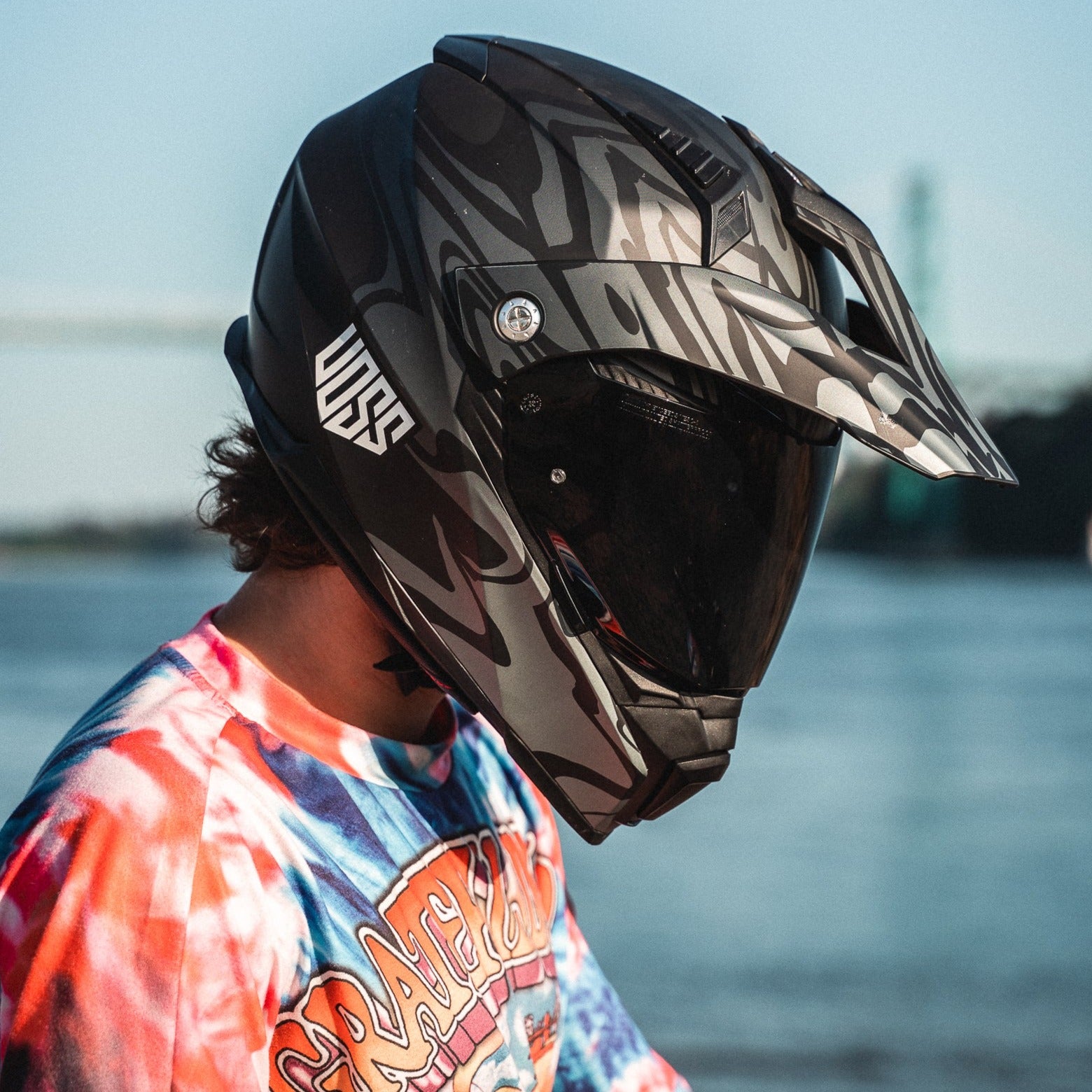 Voss 601 D2 Dual Sport Two-Tone Slick Helmet