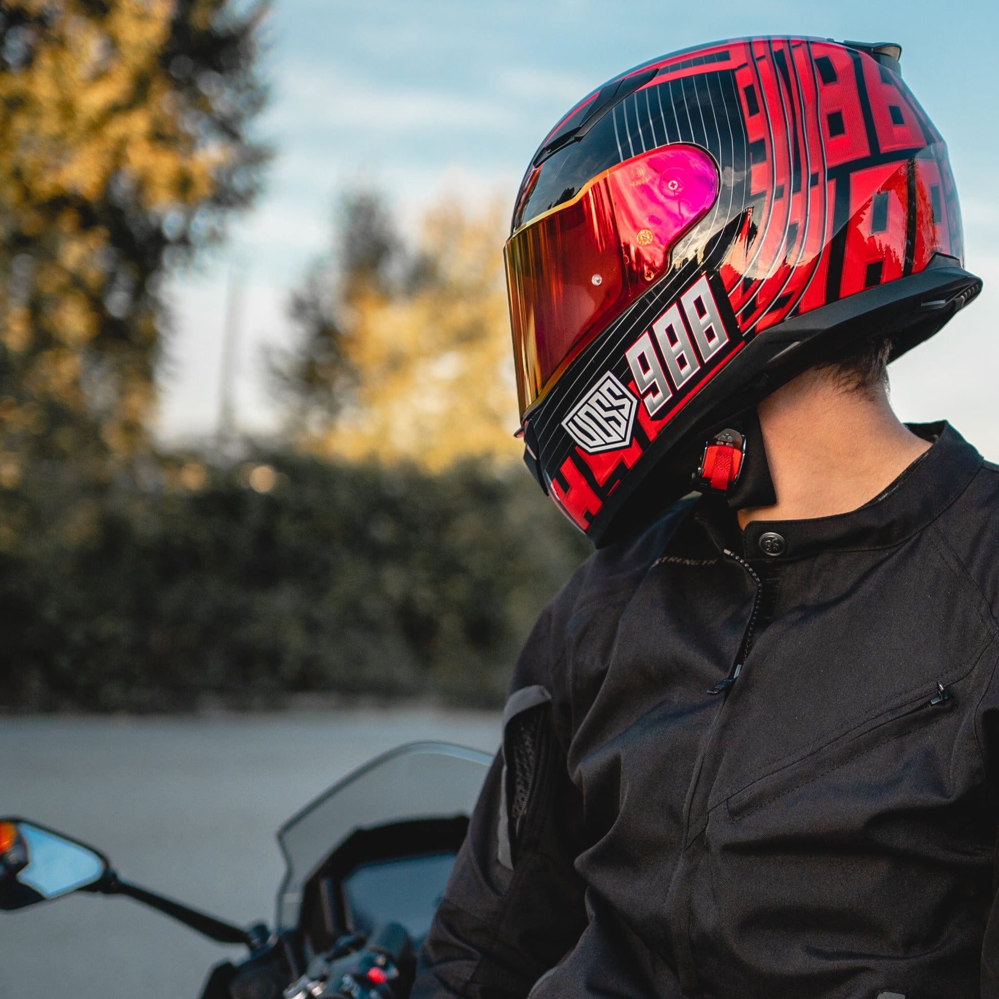 Voss 988 Moto-1 Echo Red Helmet