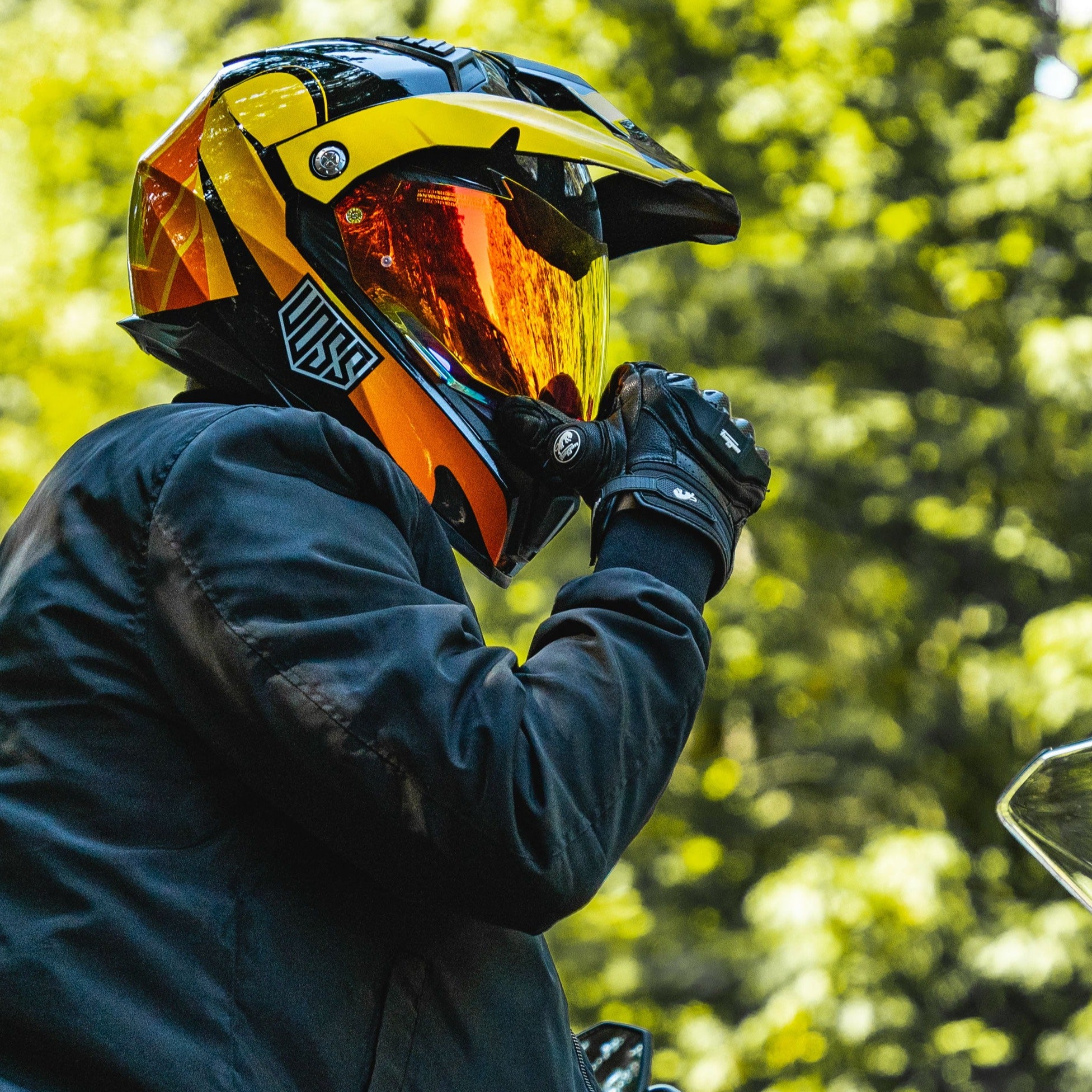 Voss 601 D2 Dual Sport Orange Geo-Trek Helmet
