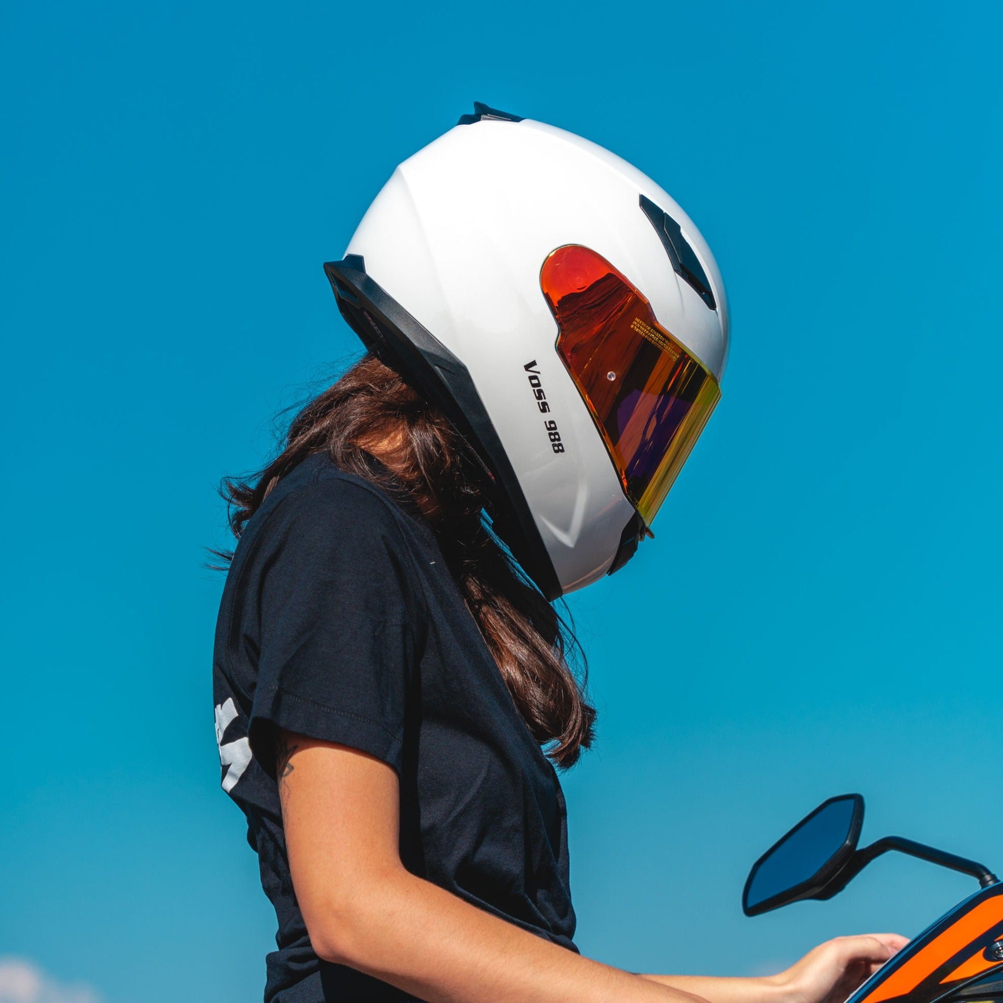 Voss 988 Moto-1 Gloss White Helmet