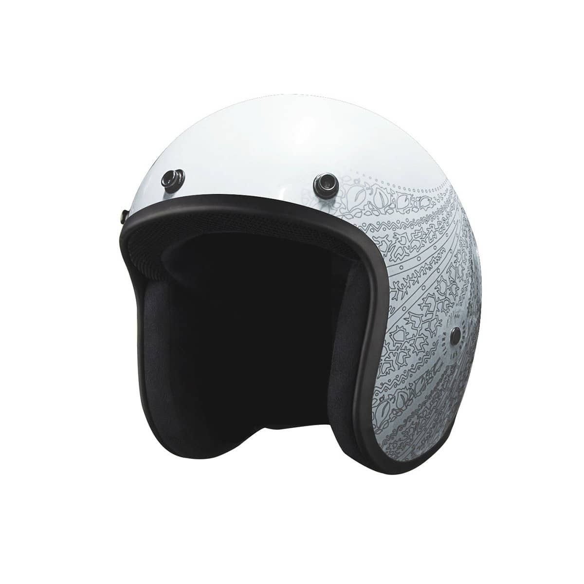 VOSS 501 BOBBER WHITE/SILVER AURORA HELMET - Voss Helmets