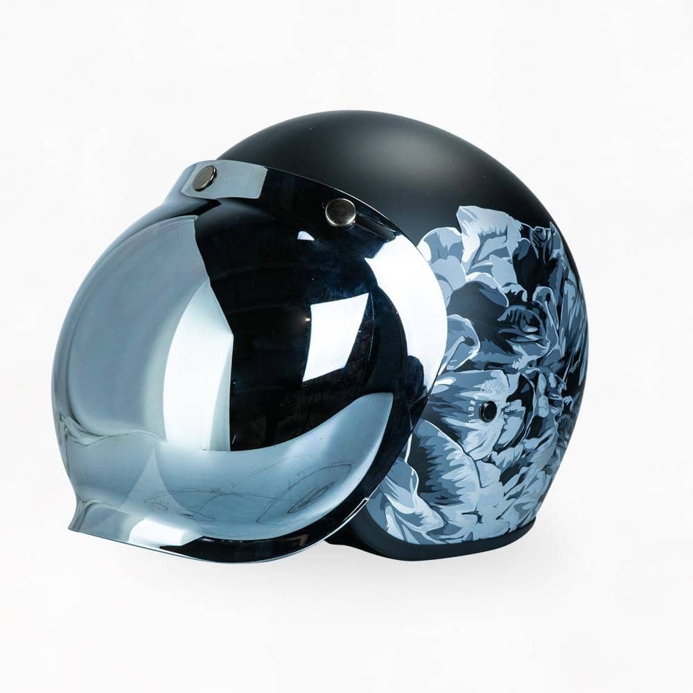 VOSS 501 BOBBER BLACK FLORA HELMET - Voss Helmets