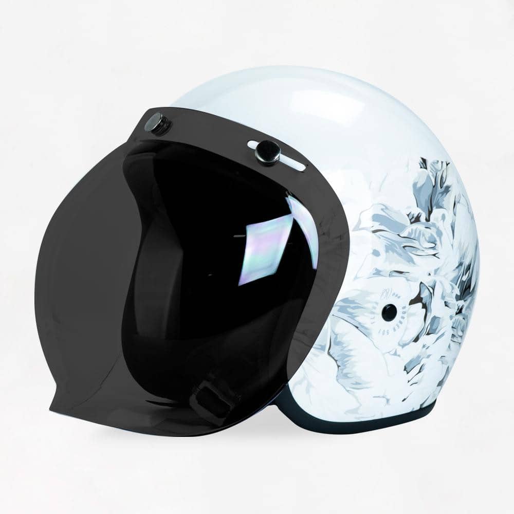 VOSS 501 BOBBER WHITE FLORA HELMET - Voss Helmets