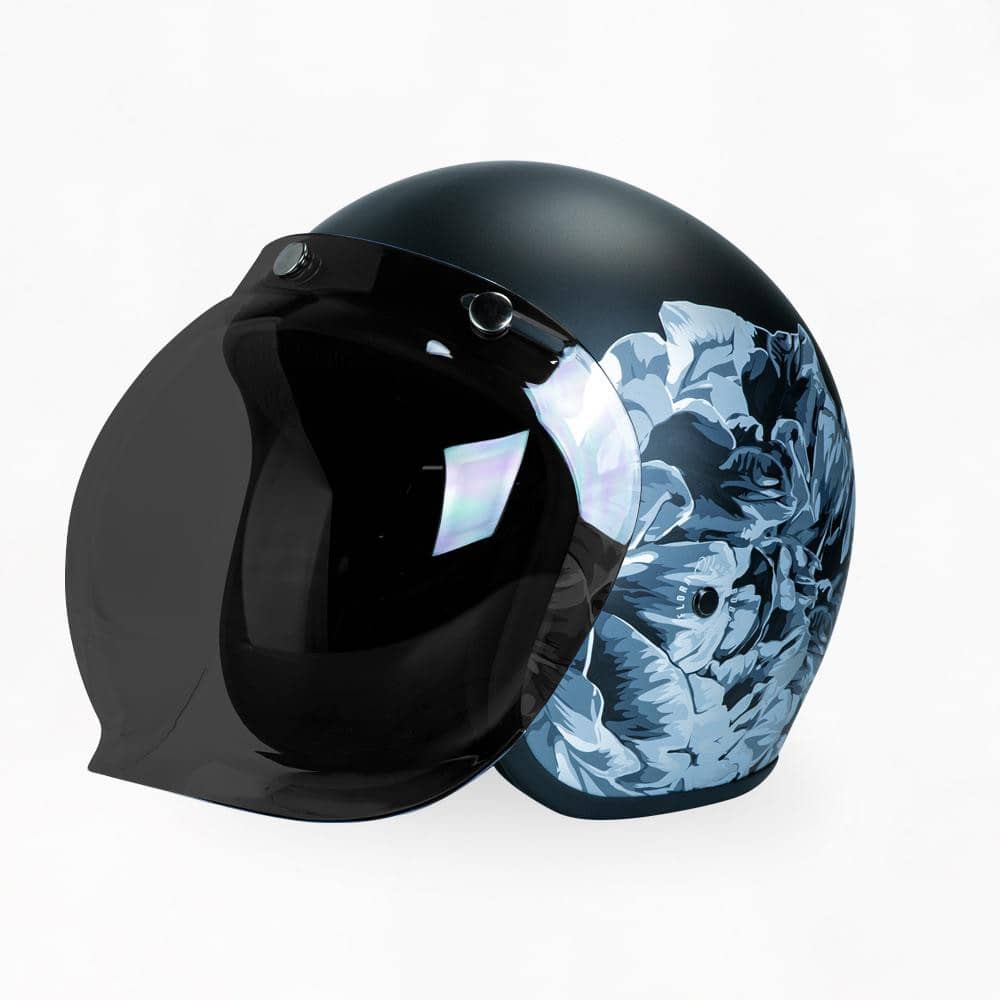 VOSS 501 BOBBER BLACK FLORA HELMET - Voss Helmets