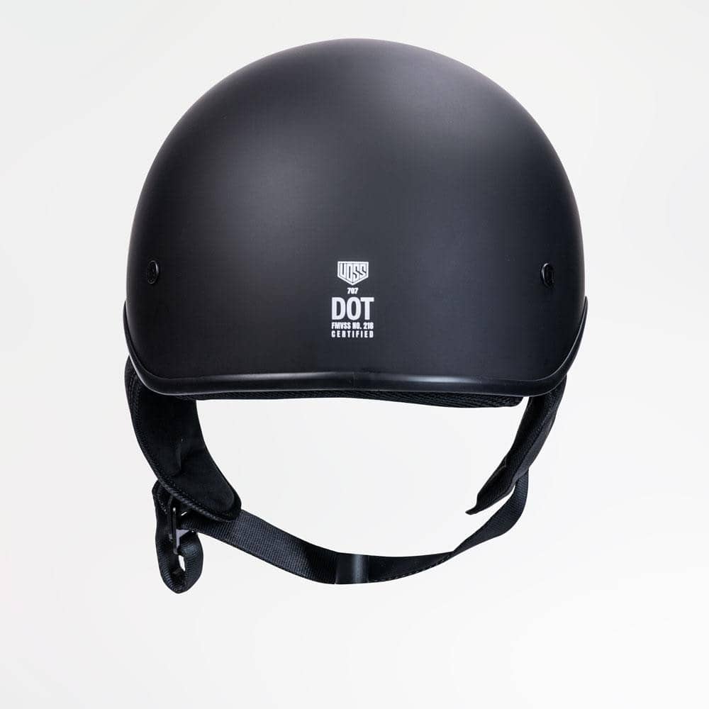 Voss 707frp Cruise Matte Black Half Helmet with Peak