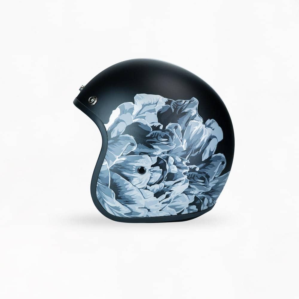VOSS 501 BOBBER BLACK FLORA HELMET - Voss Helmets
