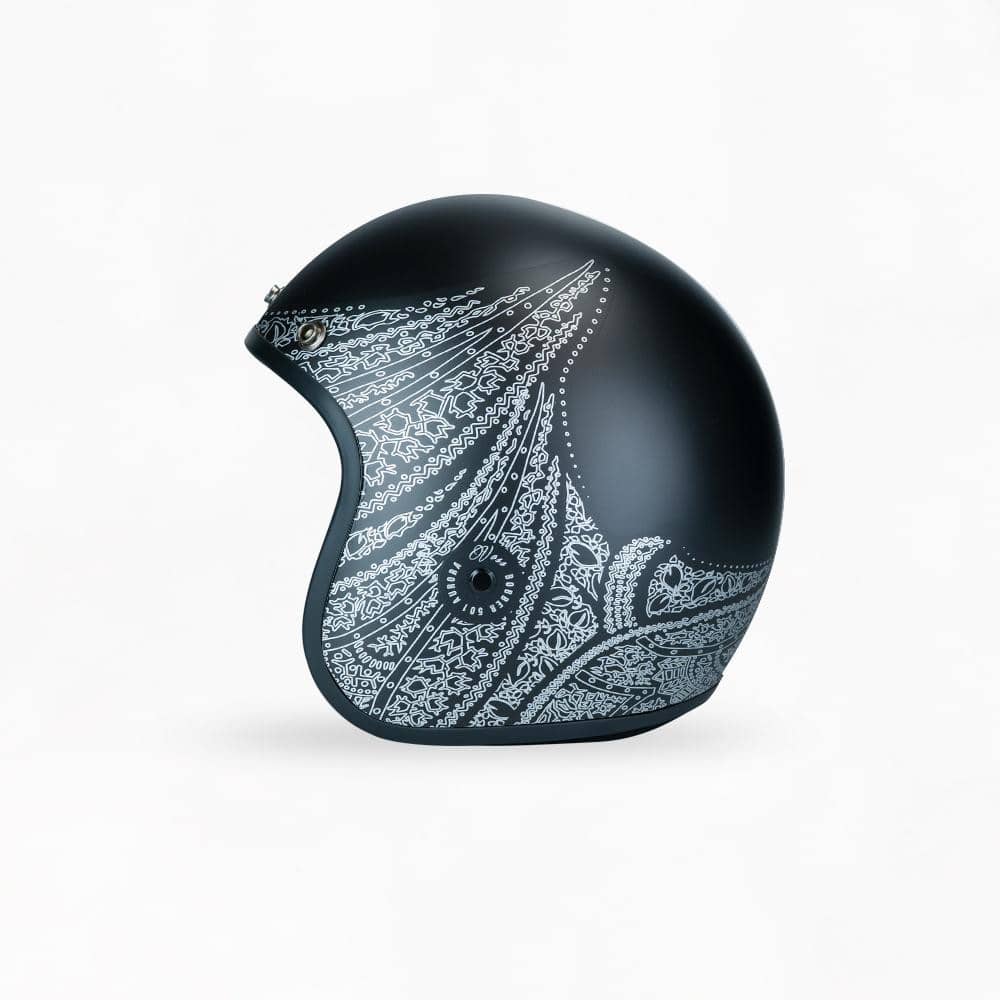 VOSS 501 BOBBER BLACK SILVER AURORA HELMET - Voss Helmets